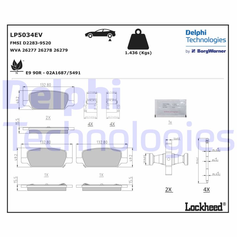 Brake Pad Set, disc brake (LP5034EV)