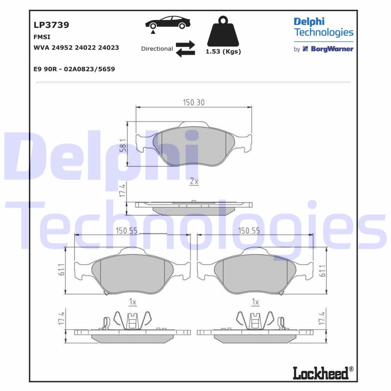 Brake Pad Set, disc brake (LP3739)