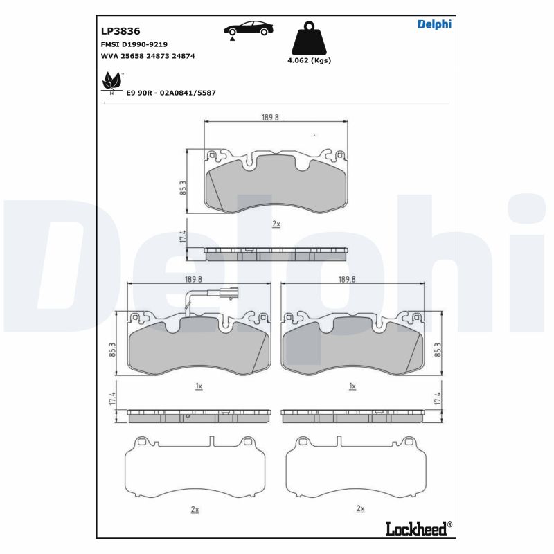 Brake Pad Set, disc brake (LP3836)