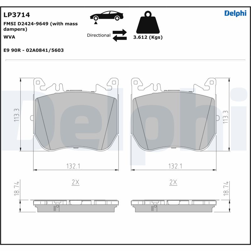 Brake Pad Set, disc brake (LP3714)