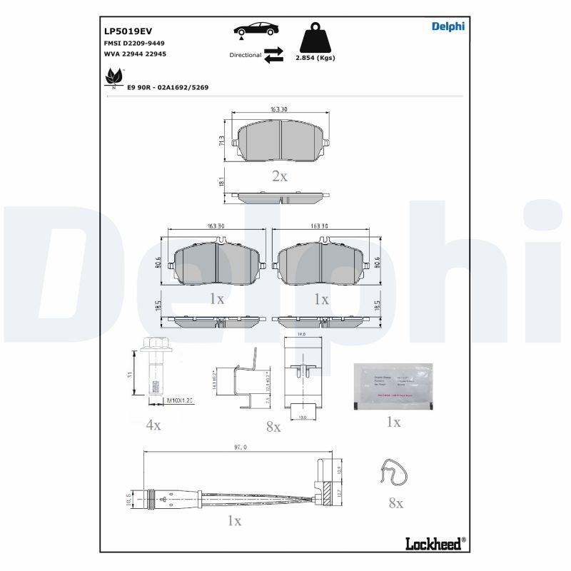 Brake Pad Set, disc brake (LP5019EV)