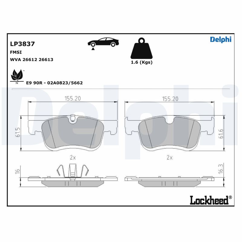 Brake Pad Set, disc brake (LP3837)
