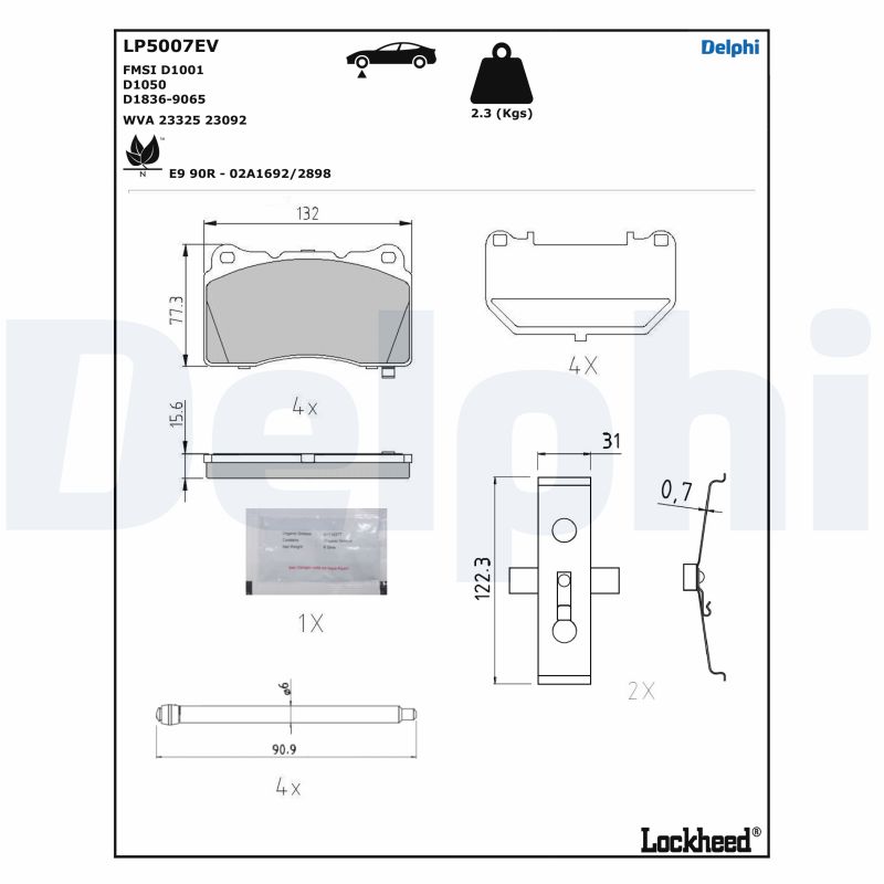 Brake Pad Set, disc brake (LP5007EV)