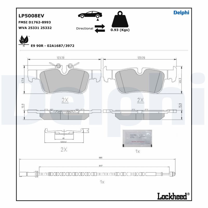 Brake Pad Set, disc brake (LP5008EV)