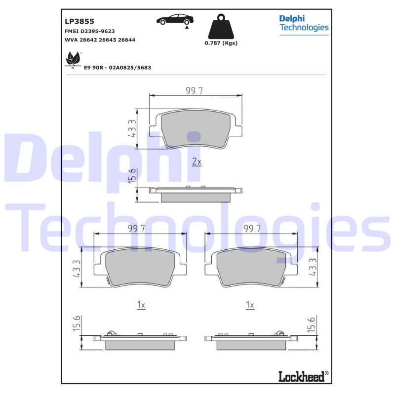 Brake Pad Set, disc brake (LP3855)