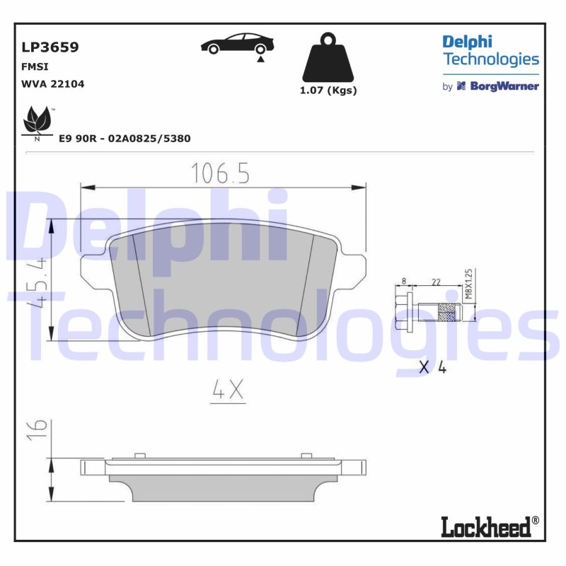 Brake Pad Set, disc brake (LP3659)