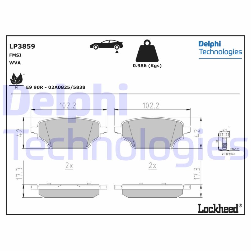 Brake Pad Set, disc brake (LP3859)