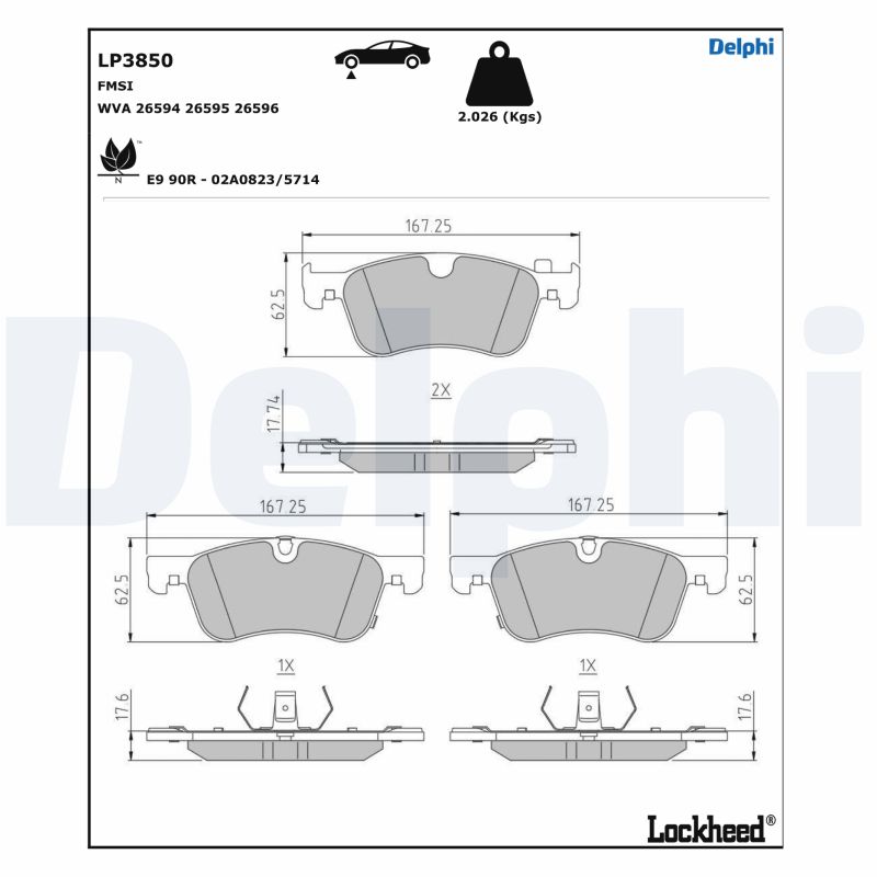 Brake Pad Set, disc brake (LP3850)