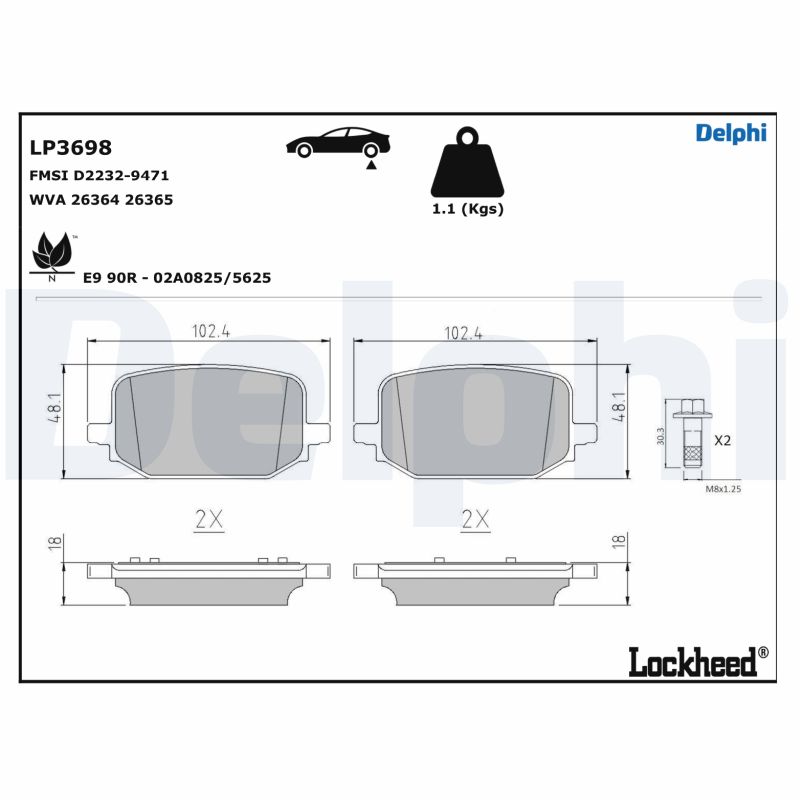 Brake Pad Set, disc brake (LP3698)