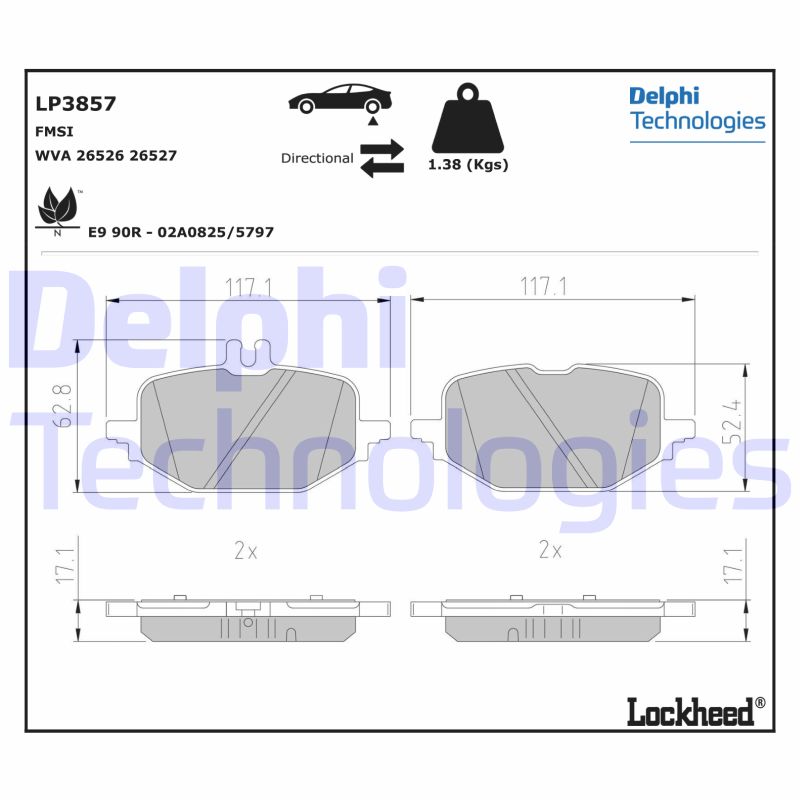 Brake Pad Set, disc brake (LP3857)