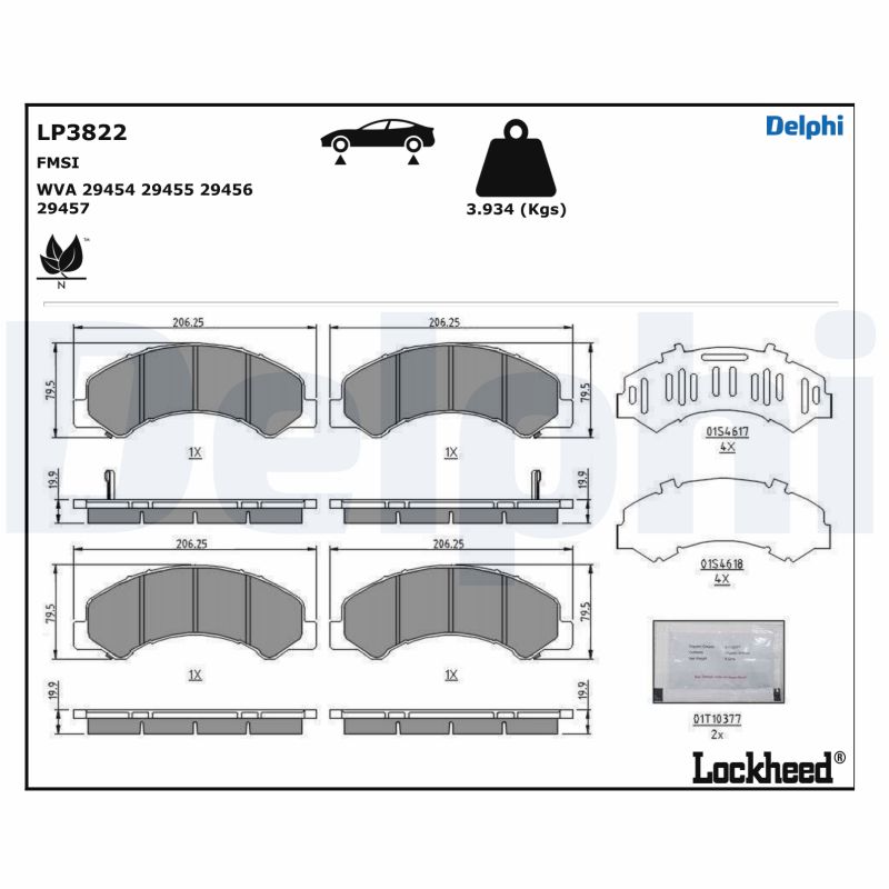 Brake Pad Set, disc brake (LP3822)