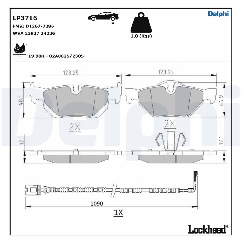 Brake Pad Set, disc brake (LP3716)