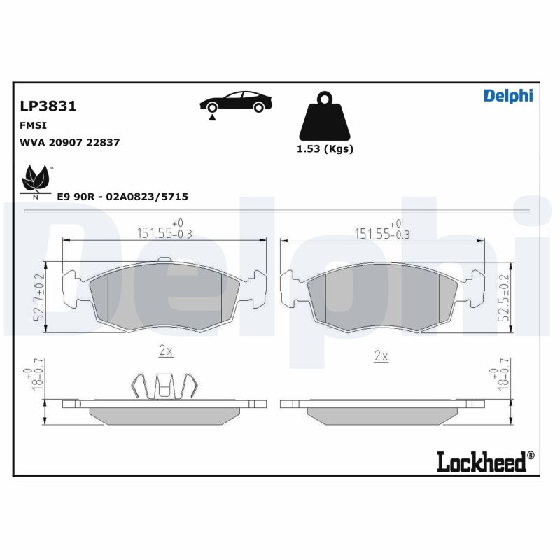 Brake Pad Set, disc brake (LP3831)