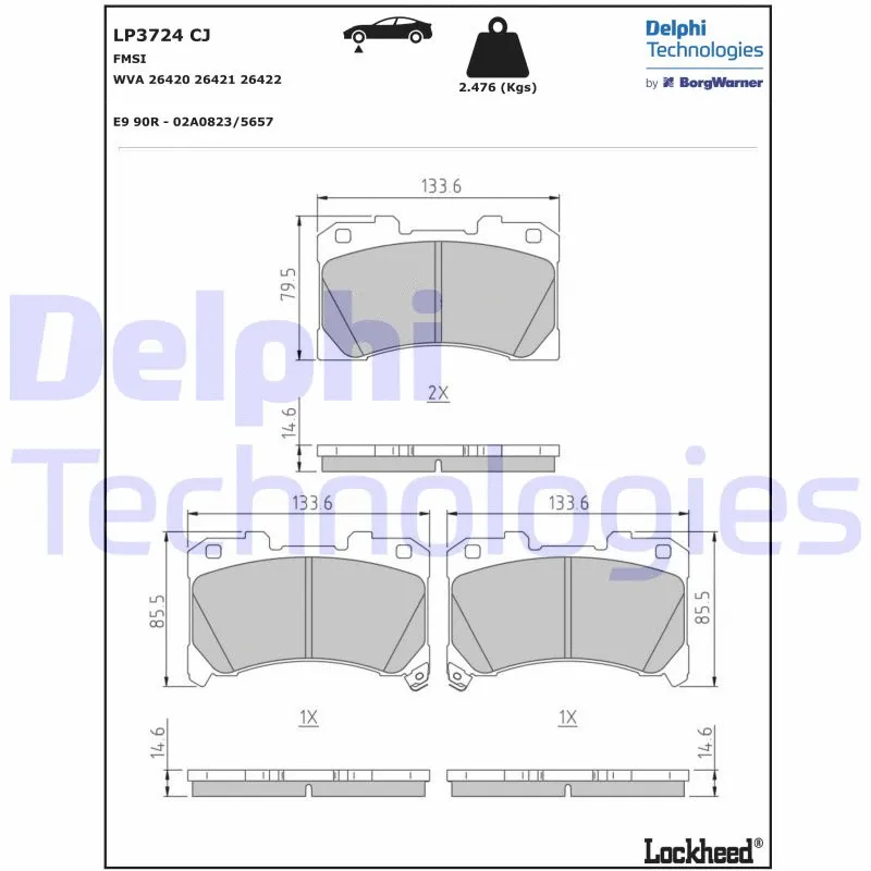 Brake Pad Set, disc brake (LP3724)