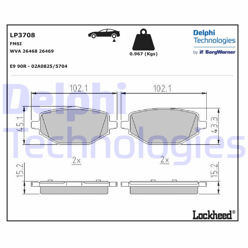 Brake Pad Set, disc brake (LP3708)