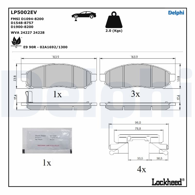 Brake Pad Set, disc brake (LP5002EV)