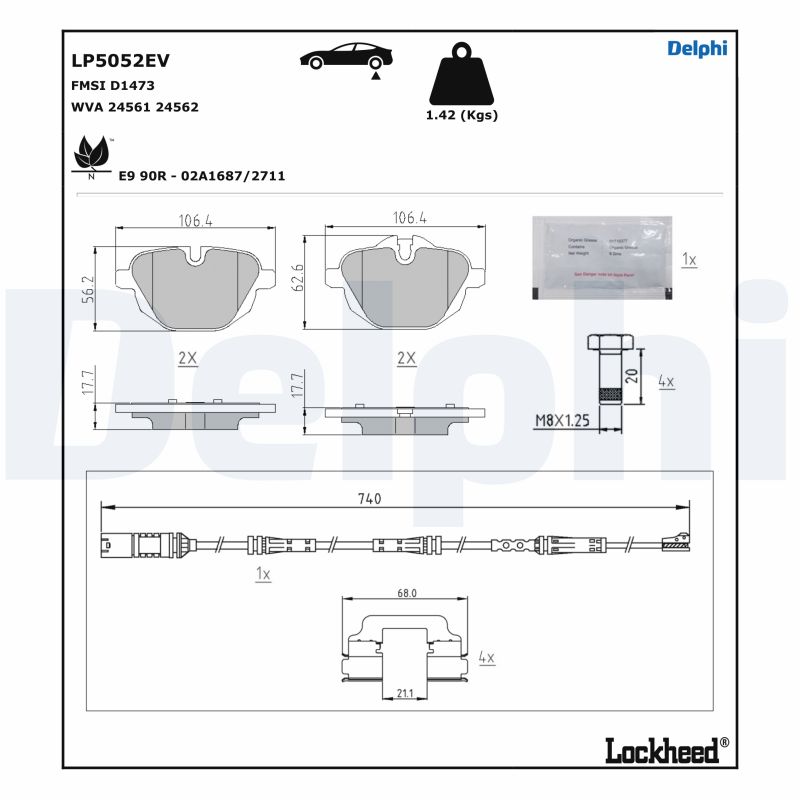 Brake Pad Set, disc brake (LP5052EV)