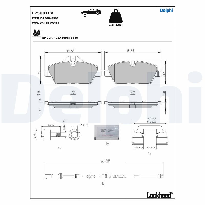 Brake Pad Set, disc brake (LP5001EV)