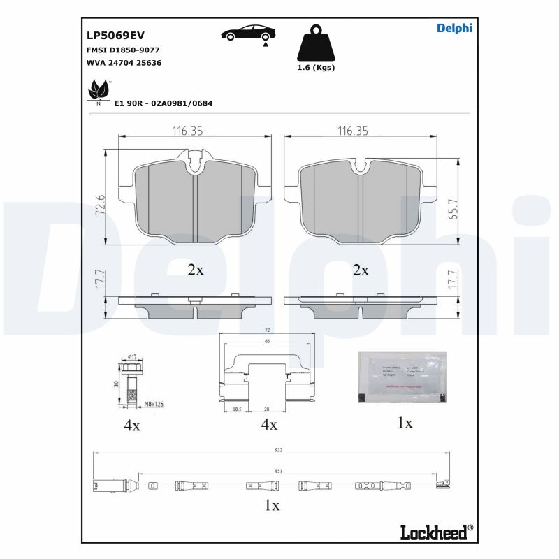 Brake Pad Set, disc brake (LP5069EV)