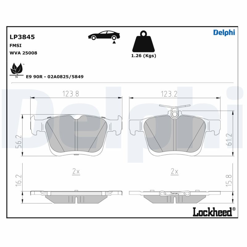 Brake Pad Set, disc brake (LP3845)