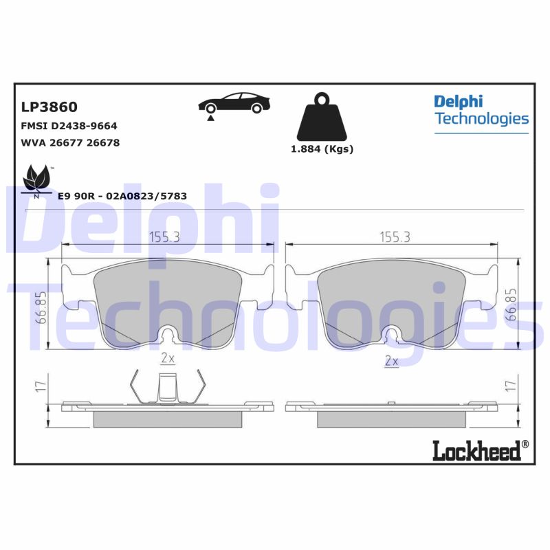 Brake Pad Set, disc brake (LP3860)