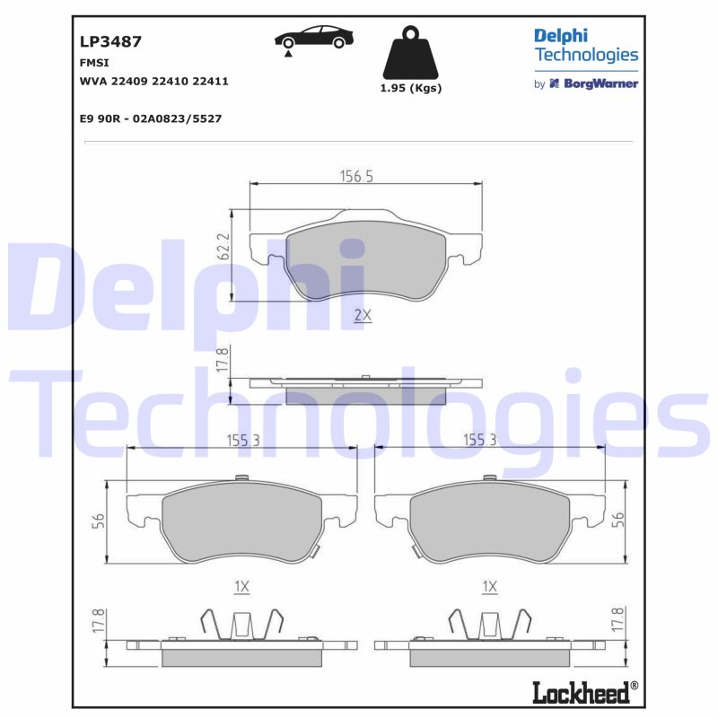 Brake Pad Set, disc brake (LP3487)