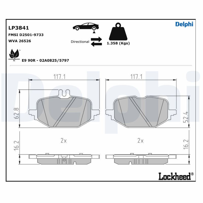 Brake Pad Set, disc brake (LP3841)
