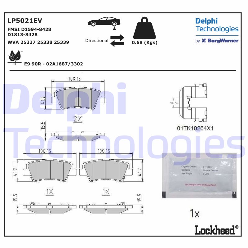 Brake Pad Set, disc brake (LP5021EV)