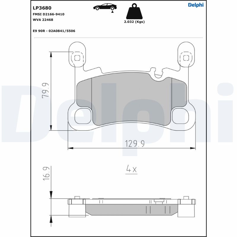 Brake Pad Set, disc brake (LP3680)