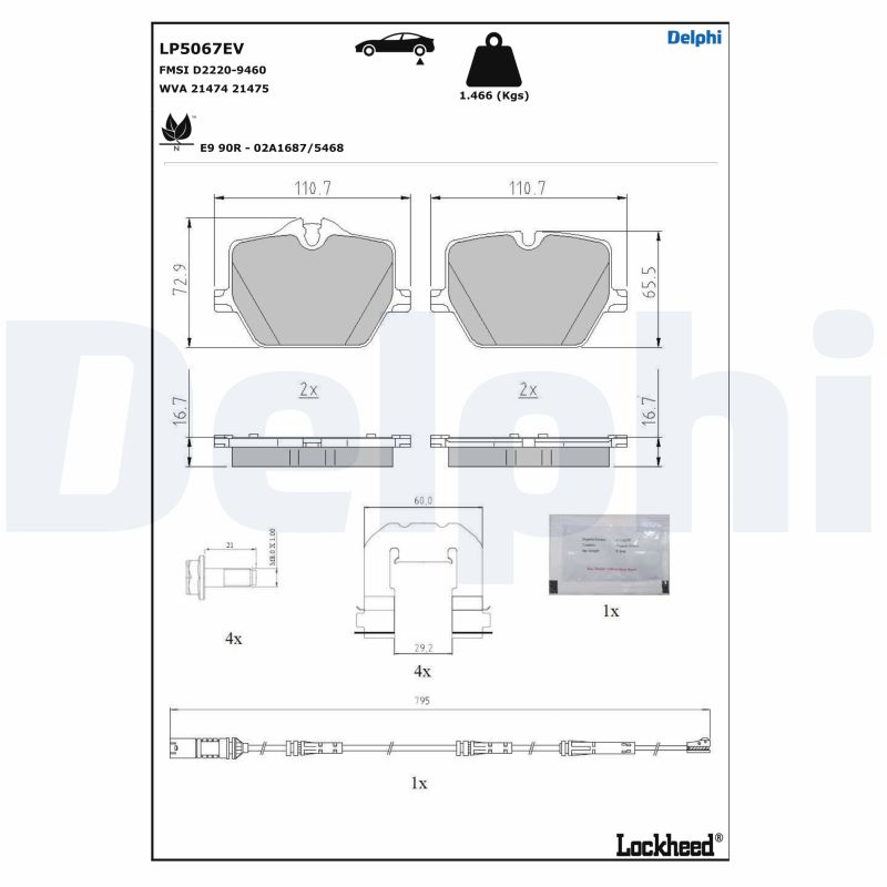 Brake Pad Set, disc brake (LP5067EV)