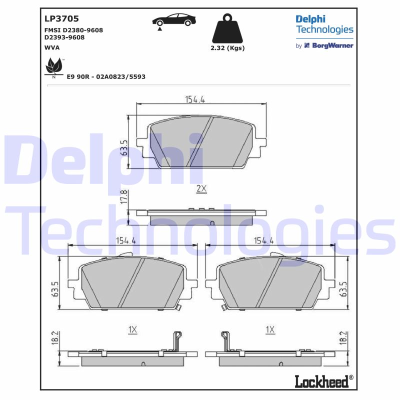 Brake Pad Set, disc brake (LP3705)