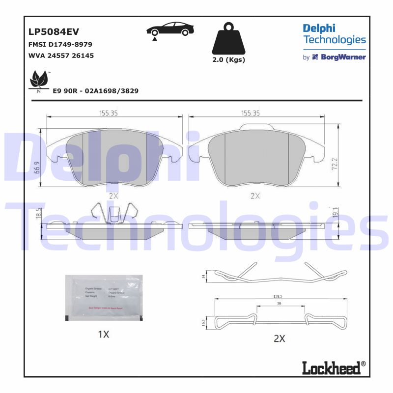 Brake Pad Set, disc brake (LP5084EV)