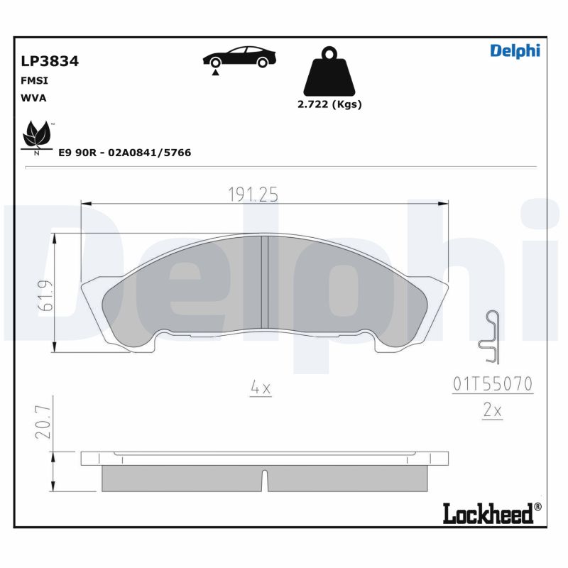 Brake Pad Set, disc brake (LP3834)