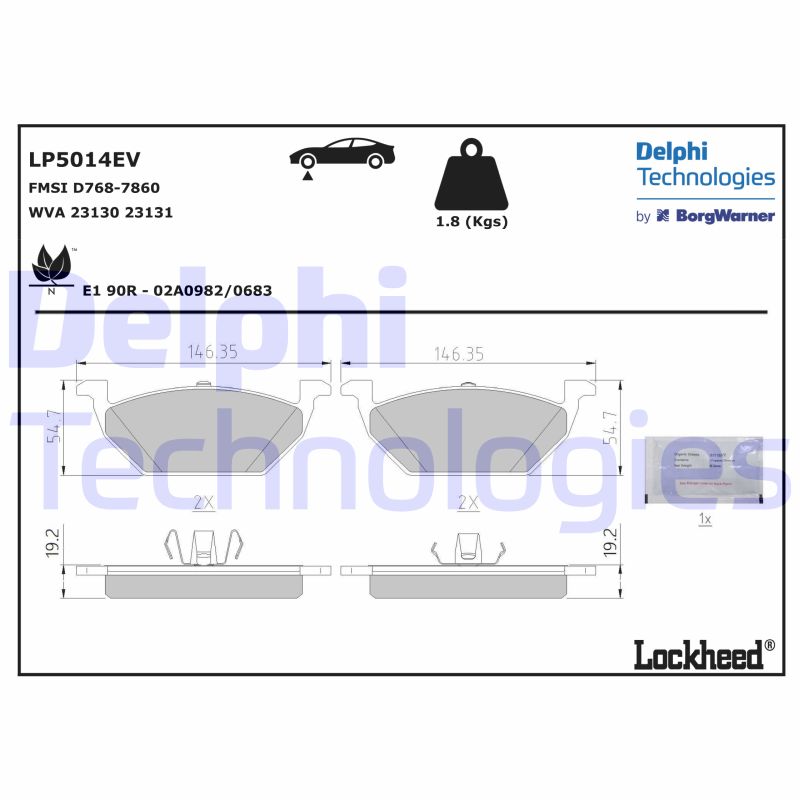 Brake Pad Set, disc brake (LP5014EV)