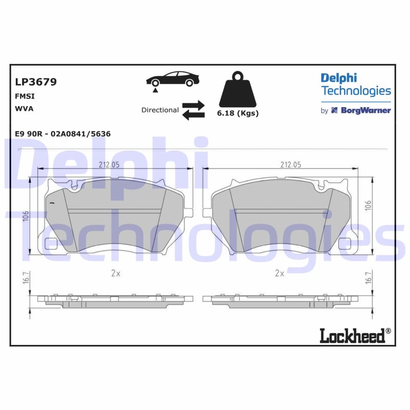 Brake Pad Set, disc brake (LP3679)