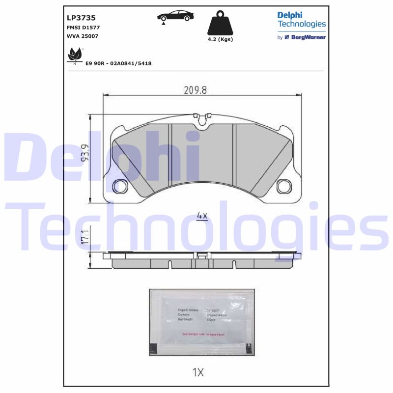 Brake Pad Set, disc brake (LP3735)