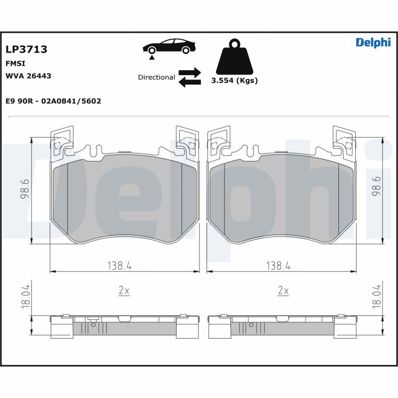 Brake Pad Set, disc brake (LP3713)