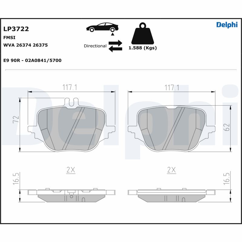 Brake Pad Set, disc brake (LP3722)