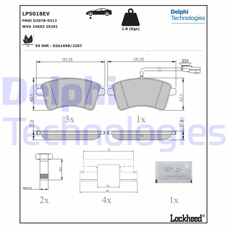 Brake Pad Set, disc brake (LP5018EV)
