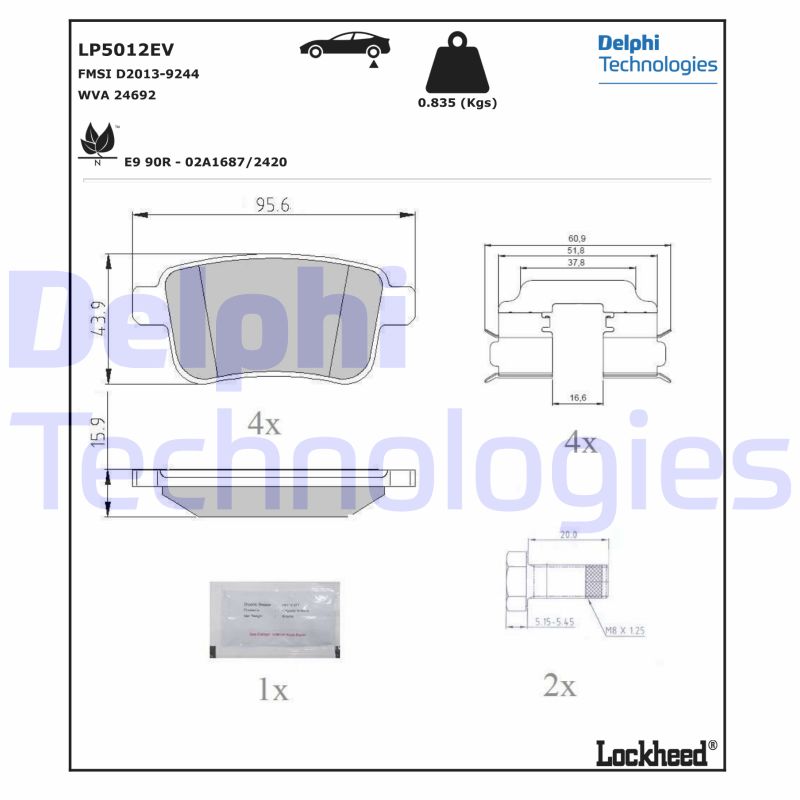 Brake Pad Set, disc brake (LP5012EV)