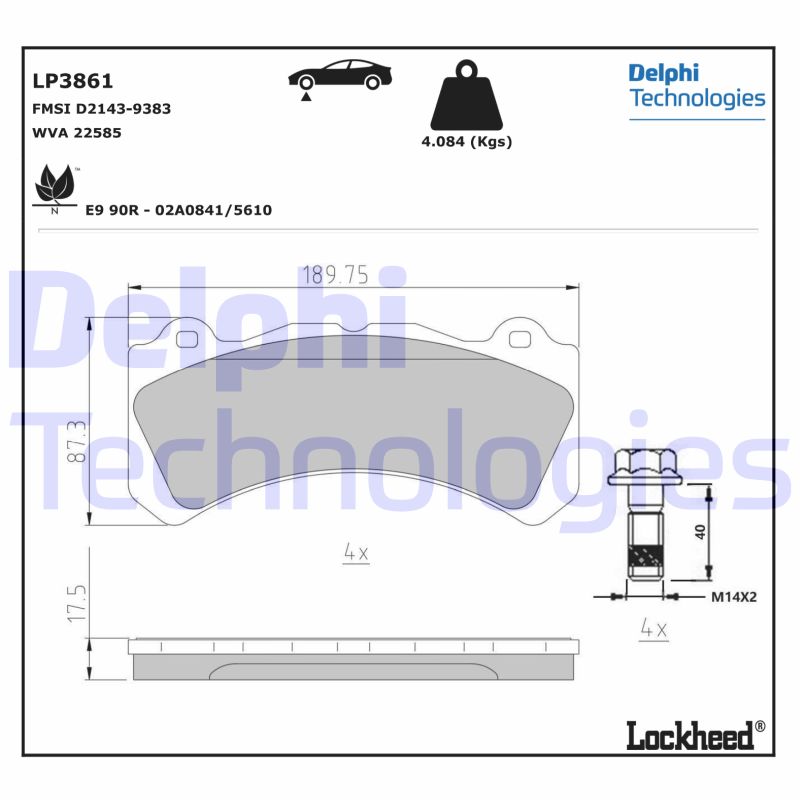 Brake Pad Set, disc brake (LP3861)