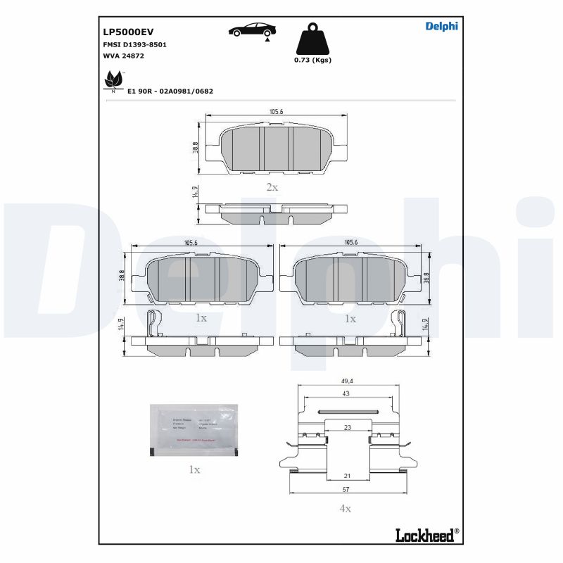 Brake Pad Set, disc brake (LP5000EV)