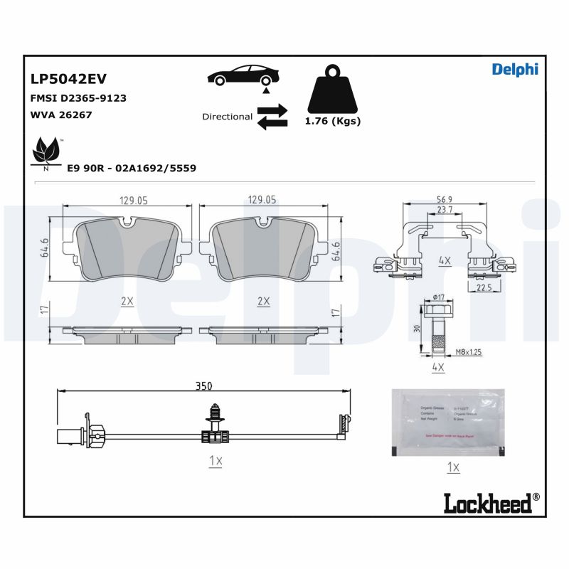 Brake Pad Set, disc brake (LP5042EV)