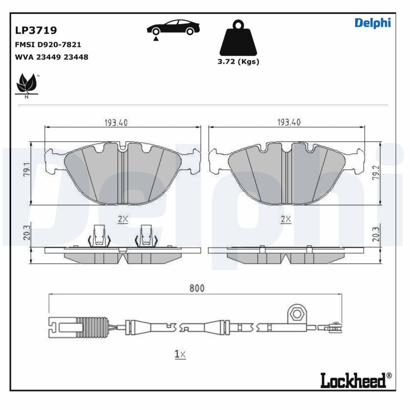 Brake Pad Set, disc brake (LP3719)