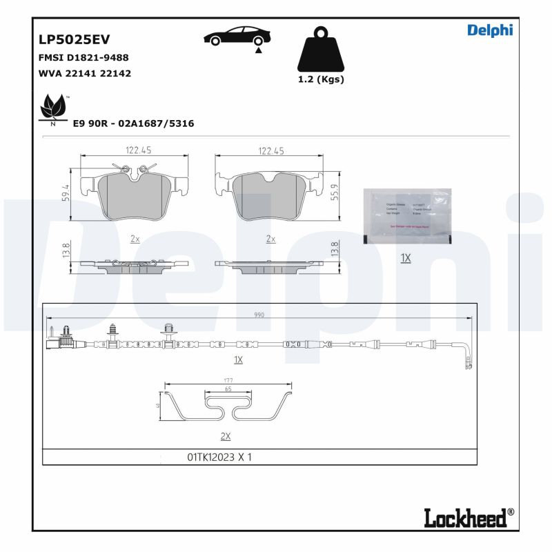 Brake Pad Set, disc brake (LP5025EV)