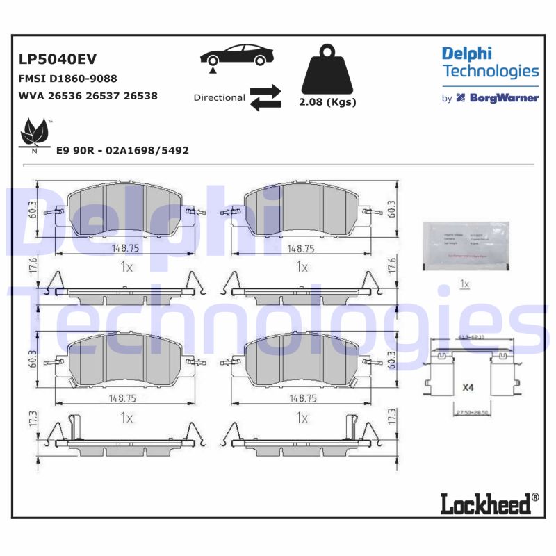Brake Pad Set, disc brake (LP5040EV)