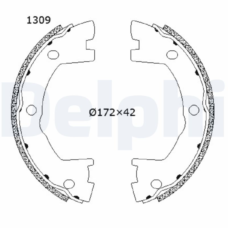 Brake Shoe Set, parking brake (LS2202)