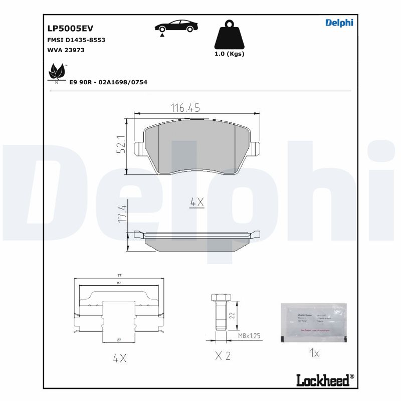 Brake Pad Set, disc brake (LP5005EV)