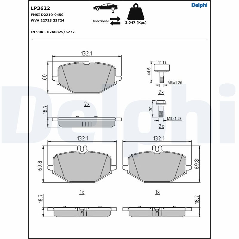 Brake Pad Set, disc brake (LP3622)