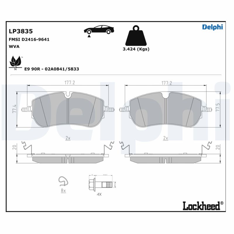 Brake Pad Set, disc brake (LP3835)
